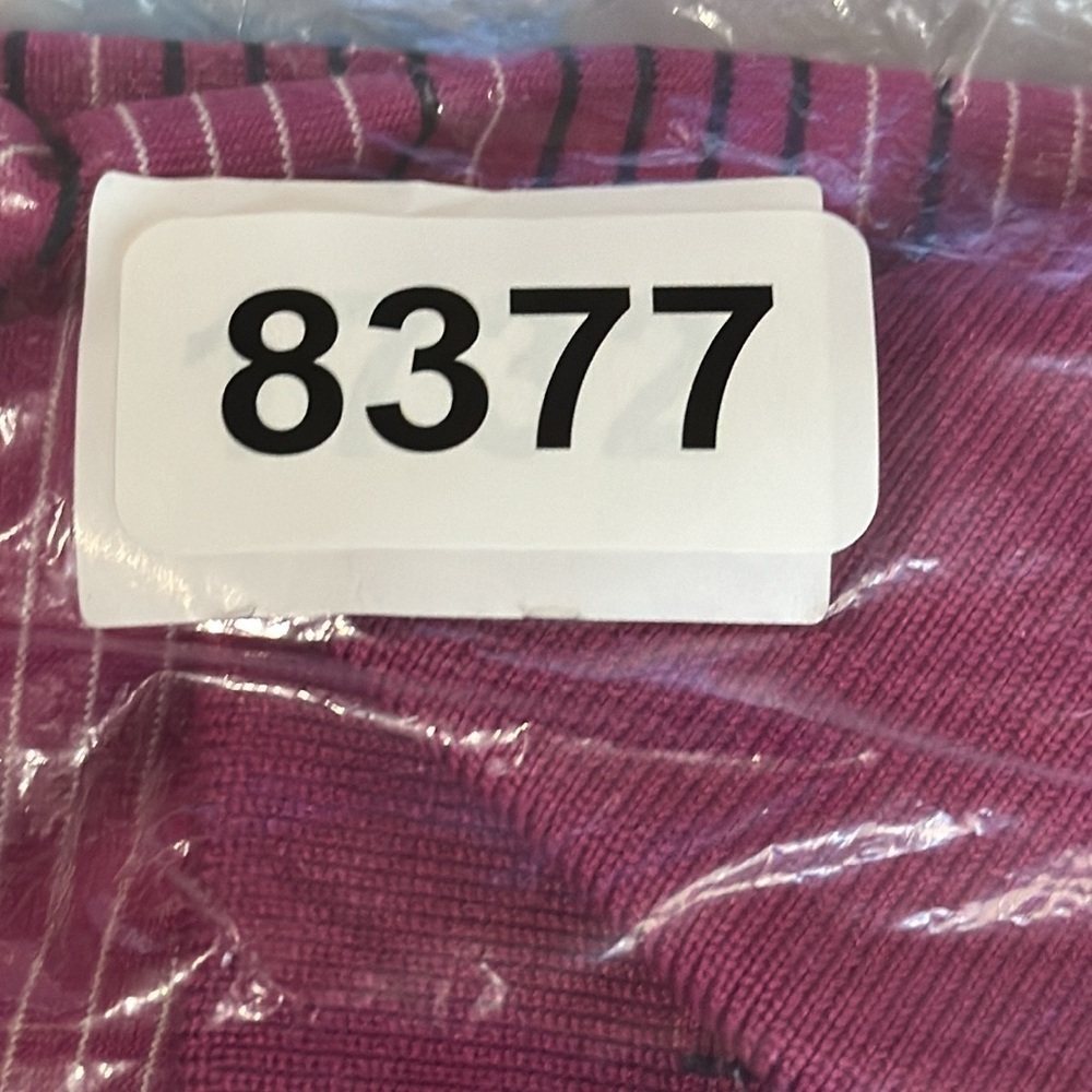 PGA Tour Mens Polo Shirt Size L Purple Striped Short Sleeves Golf Athletic - Picture 8 of 8